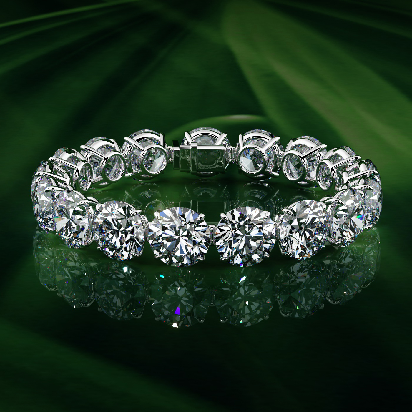 Round brilliant diamond bracelet – high jewellery collection