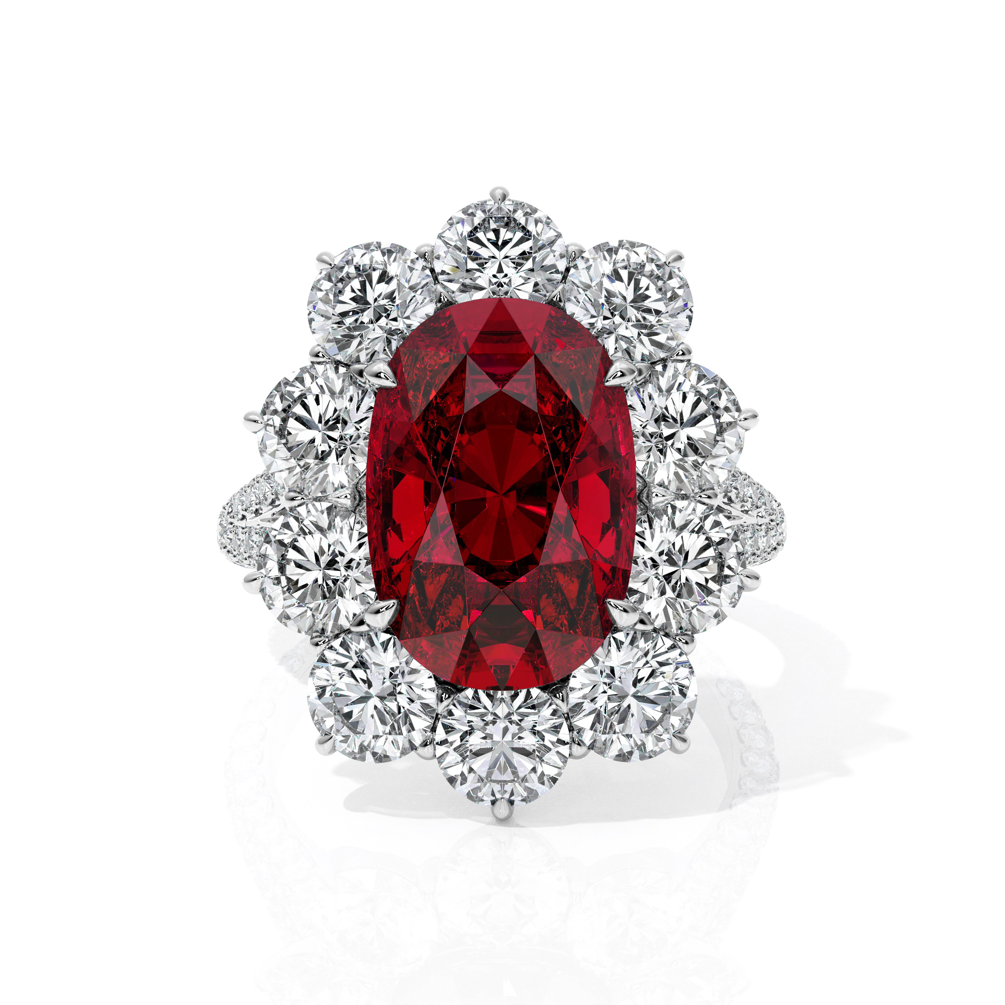 Oval-cut ruby ring – high jewellery collection