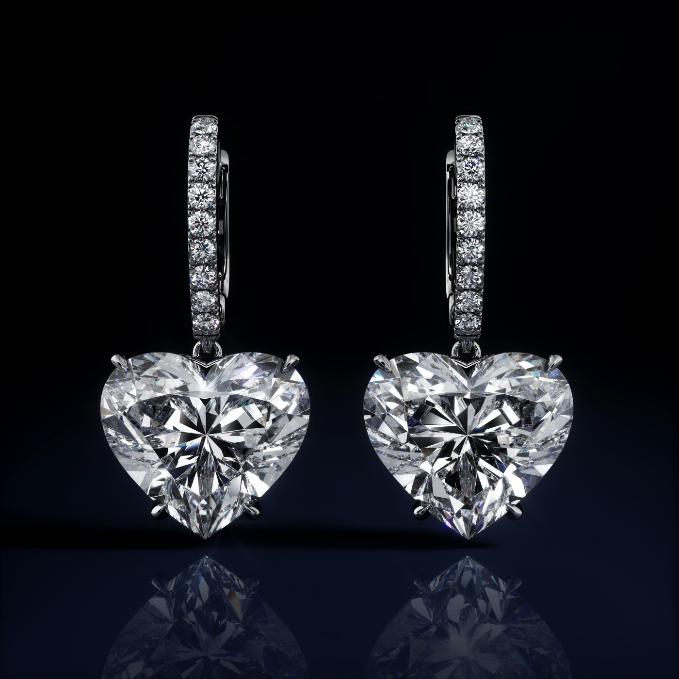 Heart shape diamond earrings – high jewellery collection